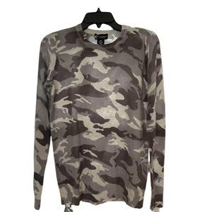 Grey Camo Cashmere Sweater by Bloomingdales SZ XS